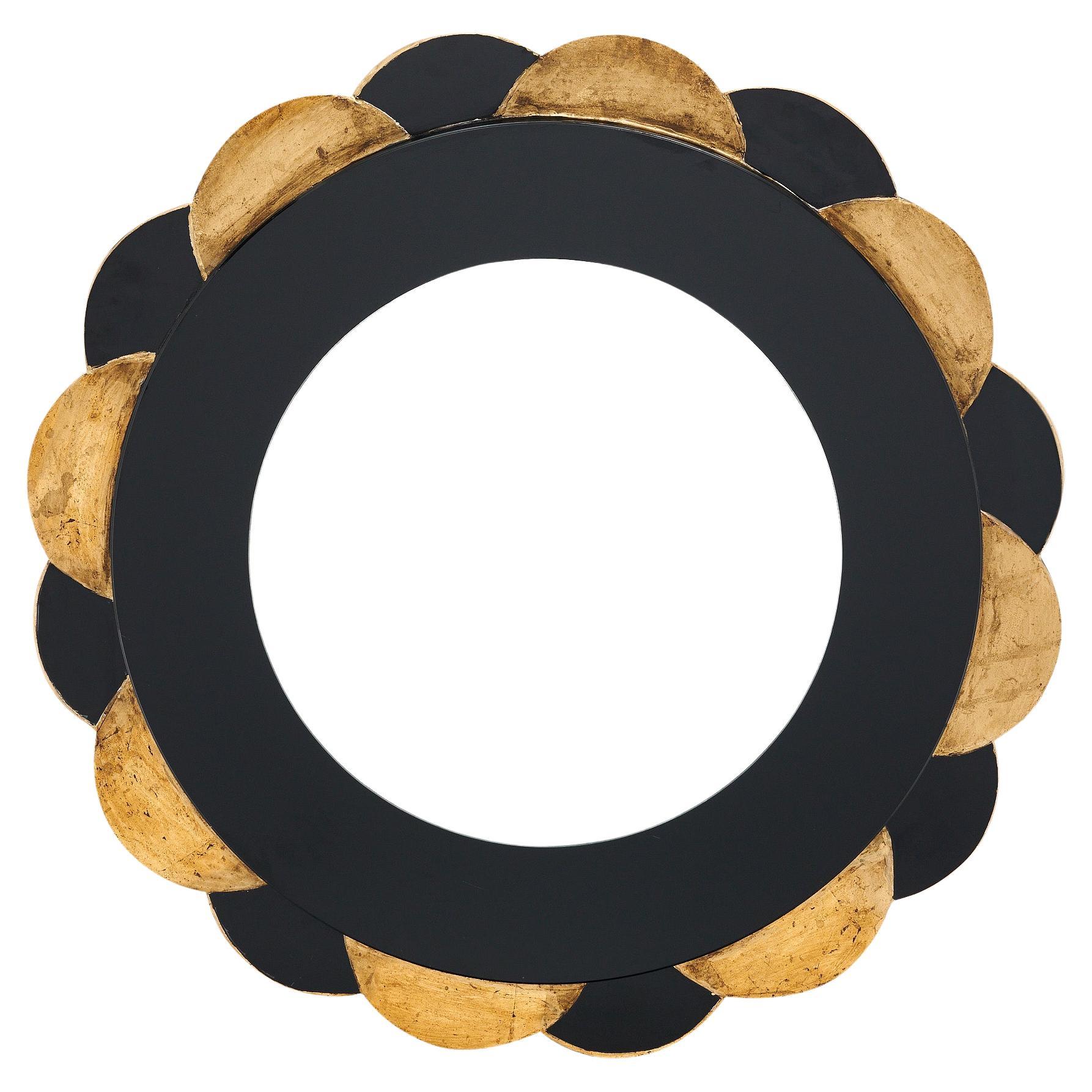 Schwarz und Gold Neo Barock Sunburst Spiegel im Angebot
