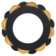 Schwarz und Gold Neo Barock Sunburst Spiegel