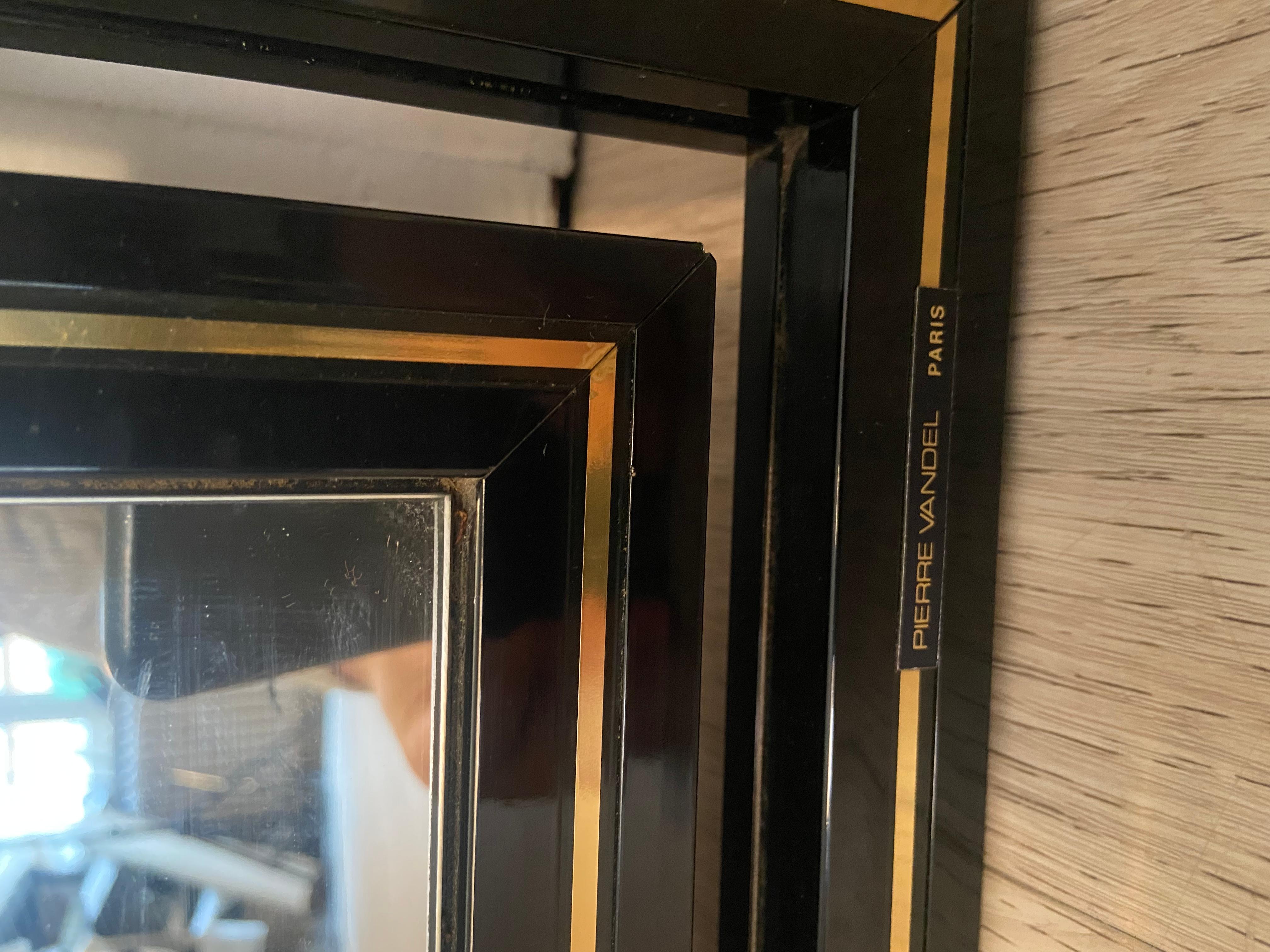 Black and gold Pierre Vandel mirror, 1970s For Sale 3