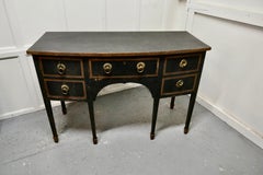 Black and Gold Regency Bow Front Serving Table, with Cellerette