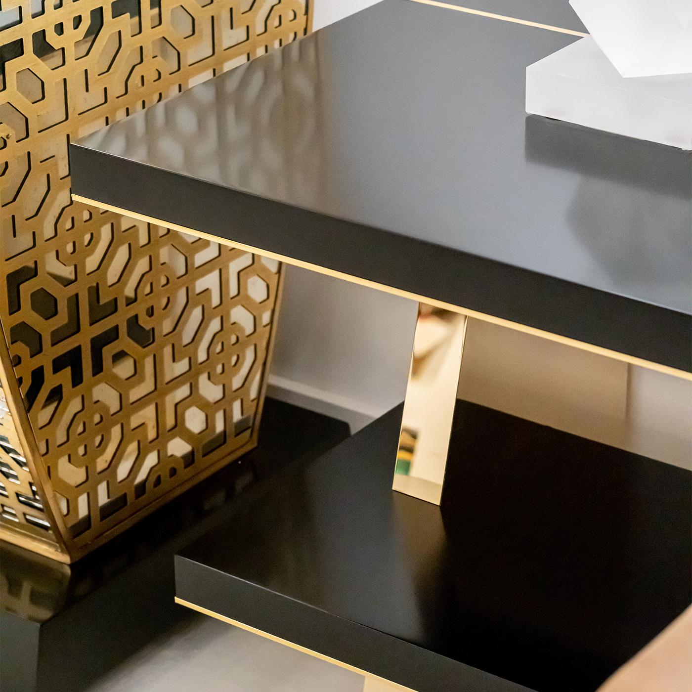 Italian Black and Gold Side Table by CG Capelletti For Sale
