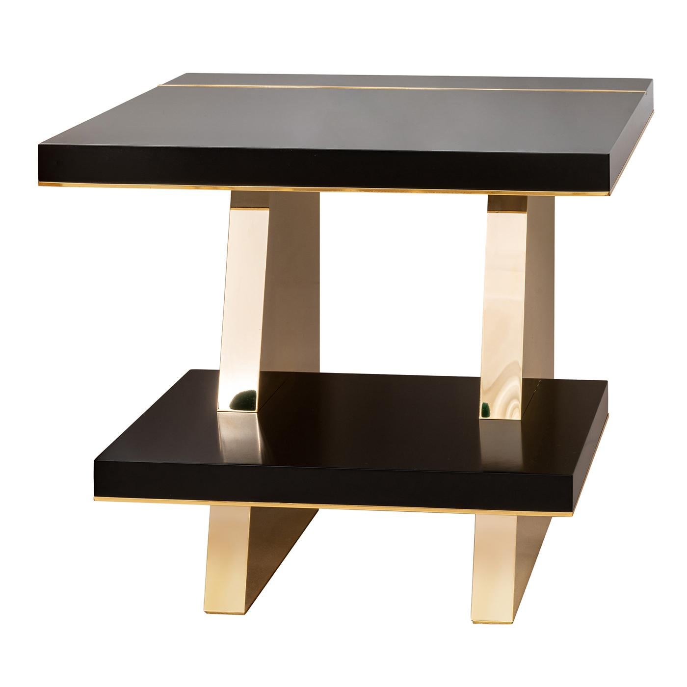 Contemporary Black and Gold Side Table by CG Capelletti For Sale