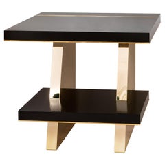 Black and Gold Side Table by CG Capelletti