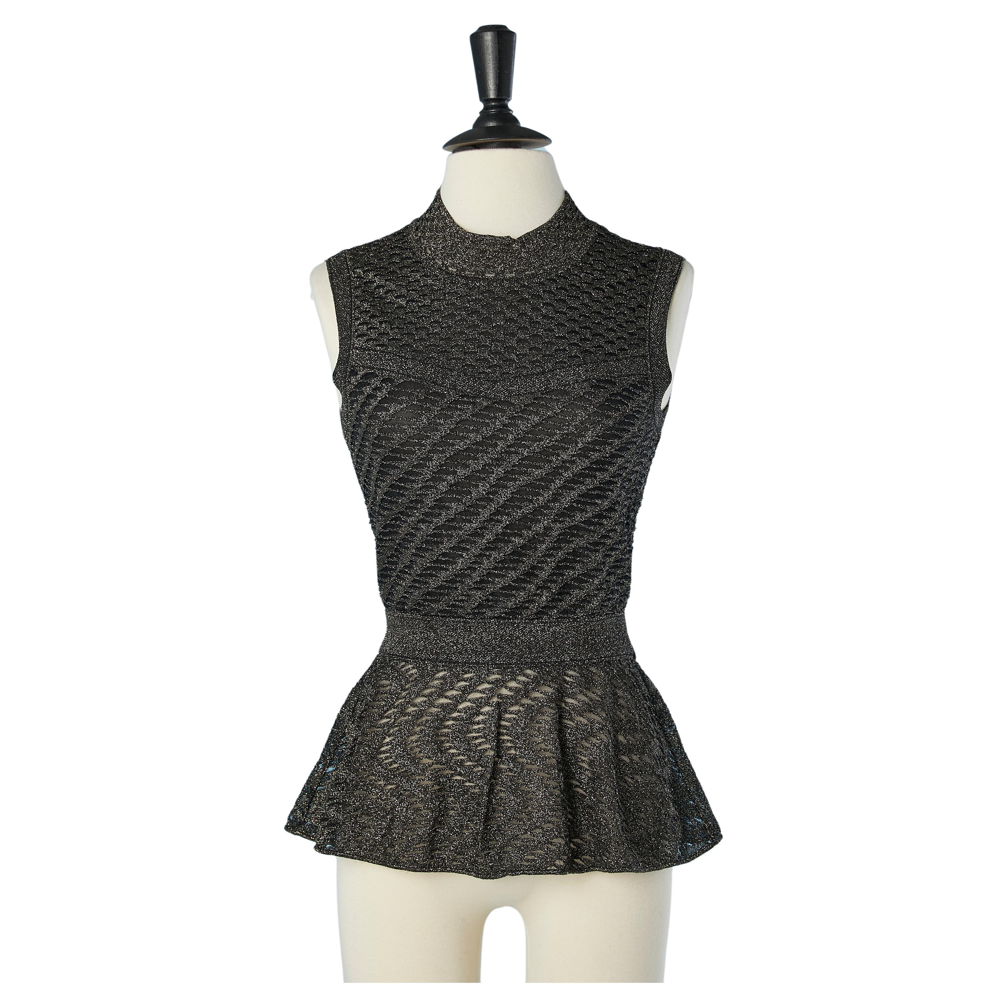 Black and gold sleeveless knit top M Missoni  For Sale