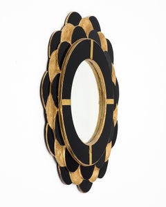 Black and Gold Spanish Flower Mirror