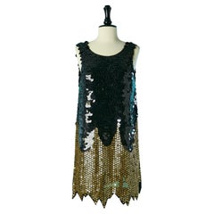 Black and gold star sequin cocktail dress Manoush 