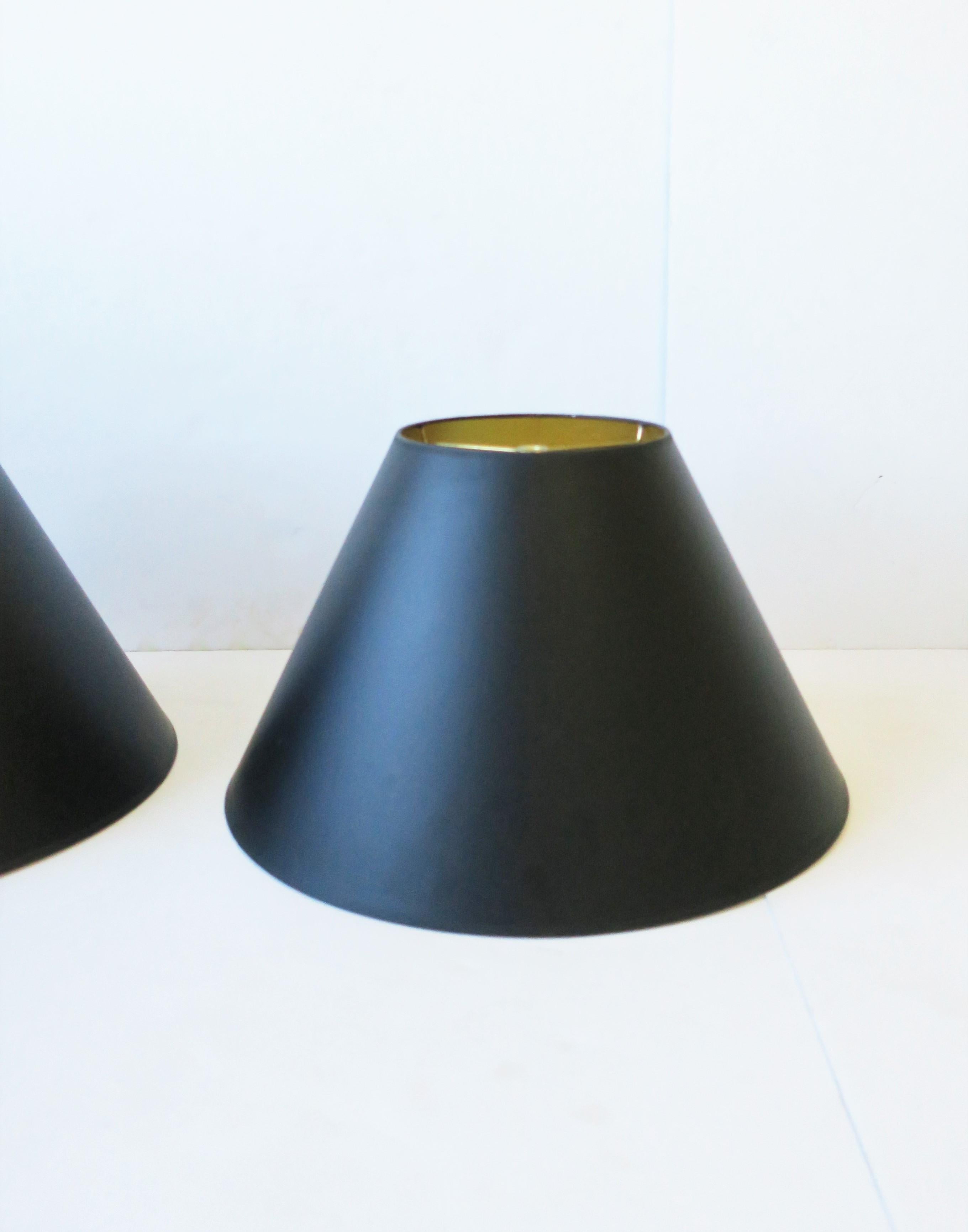 American Black Lamp Shades, Pair For Sale