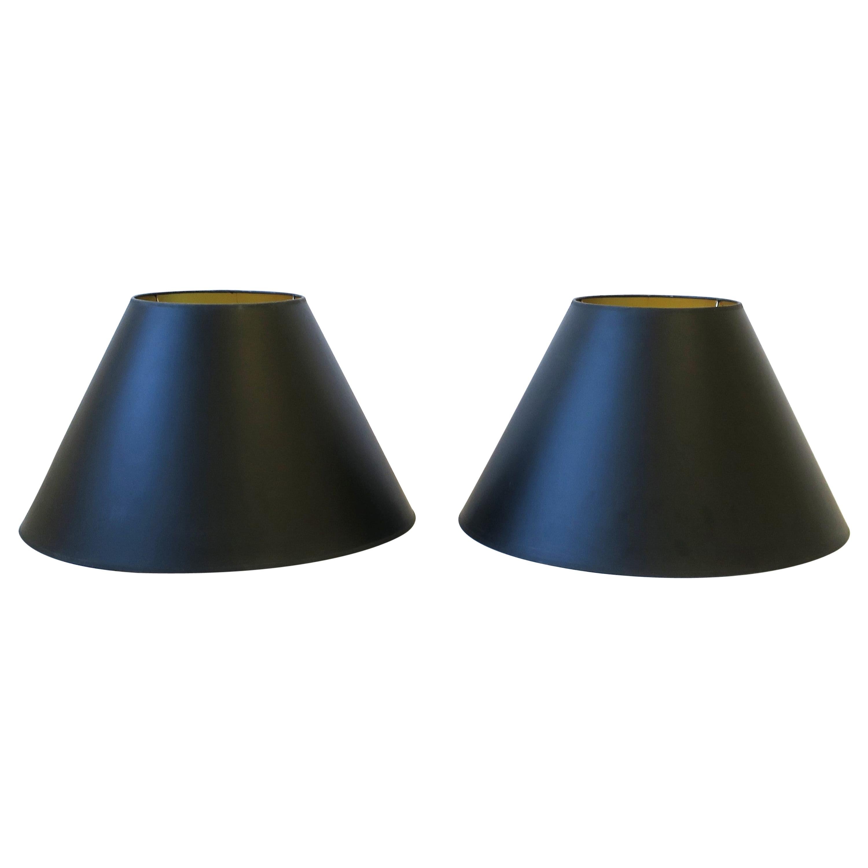 Black Lamp Shades, Pair For Sale