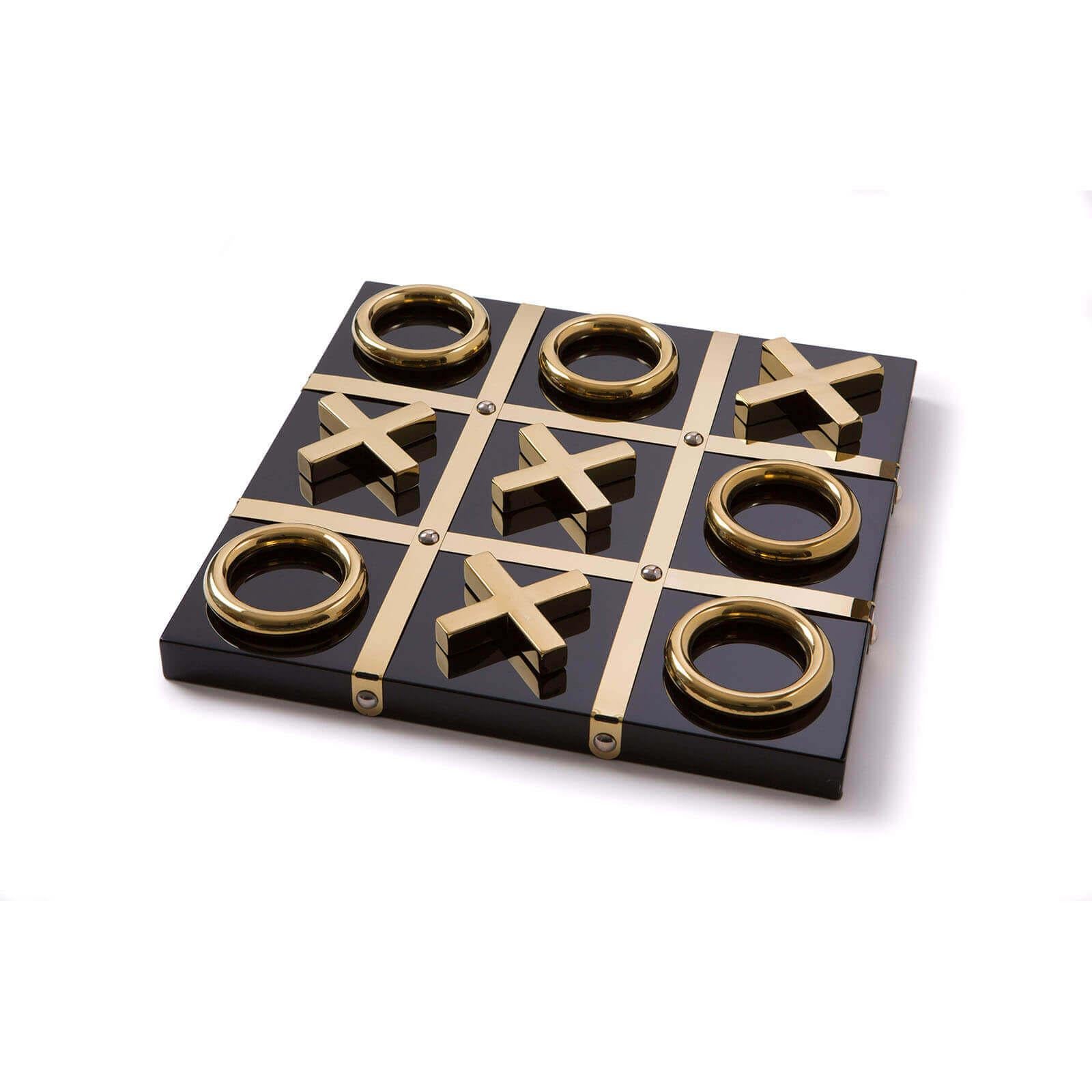 Black and Gold Tic Tac Toe, Set at 1stDibs