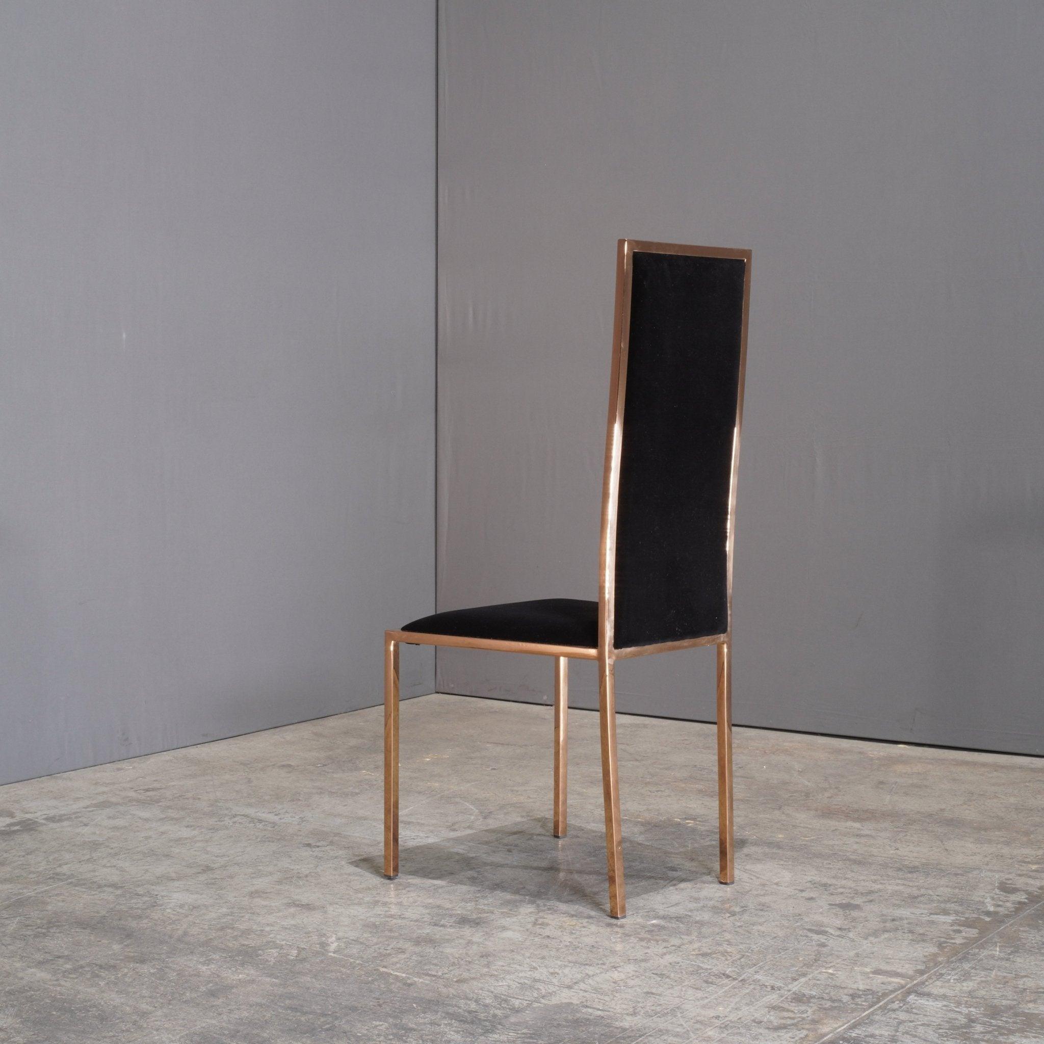 Unknown Black and Gold Velvet Kesterport Dining Chair For Sale