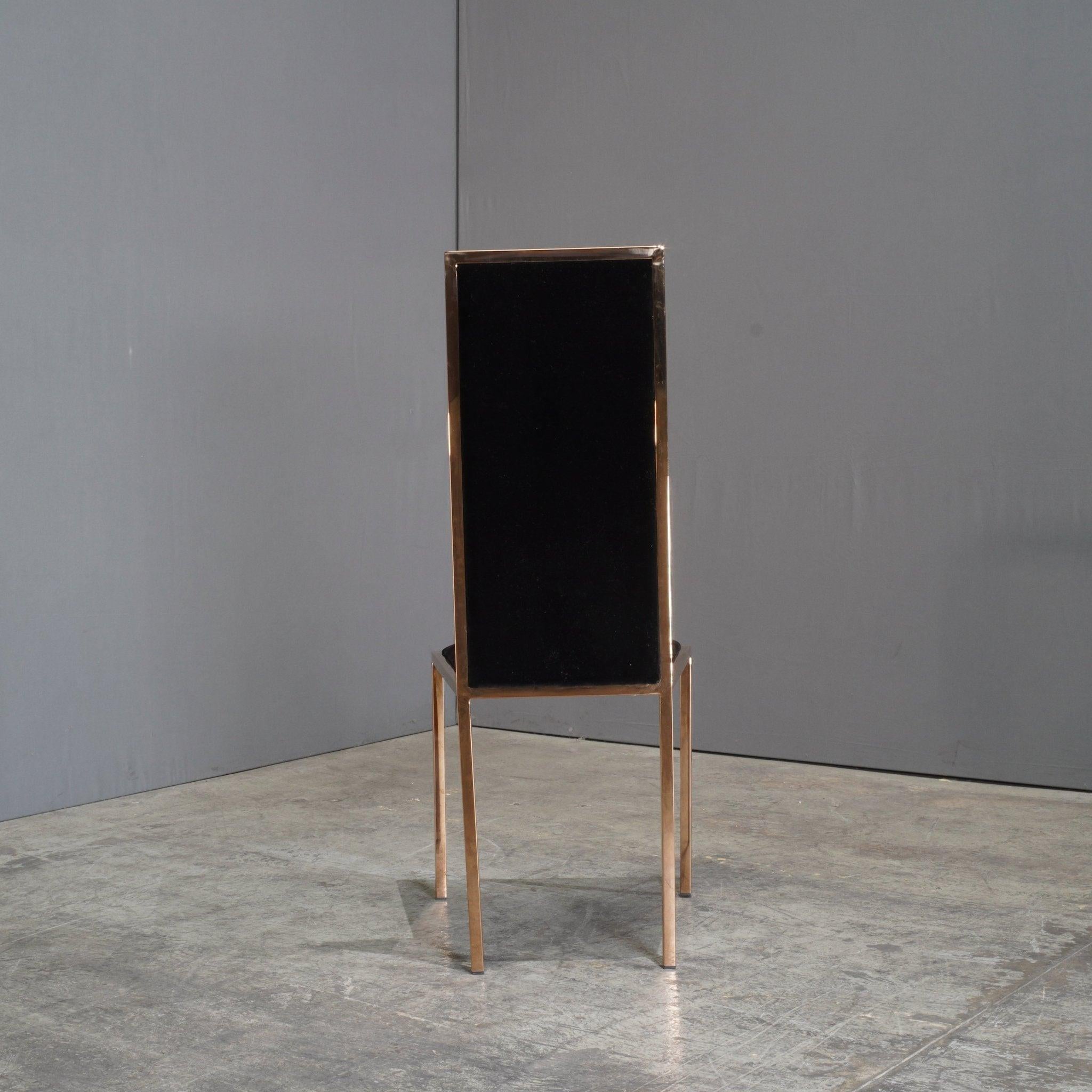 Black and Gold Velvet Kesterport Dining Chair In Good Condition For Sale In Basildon, London