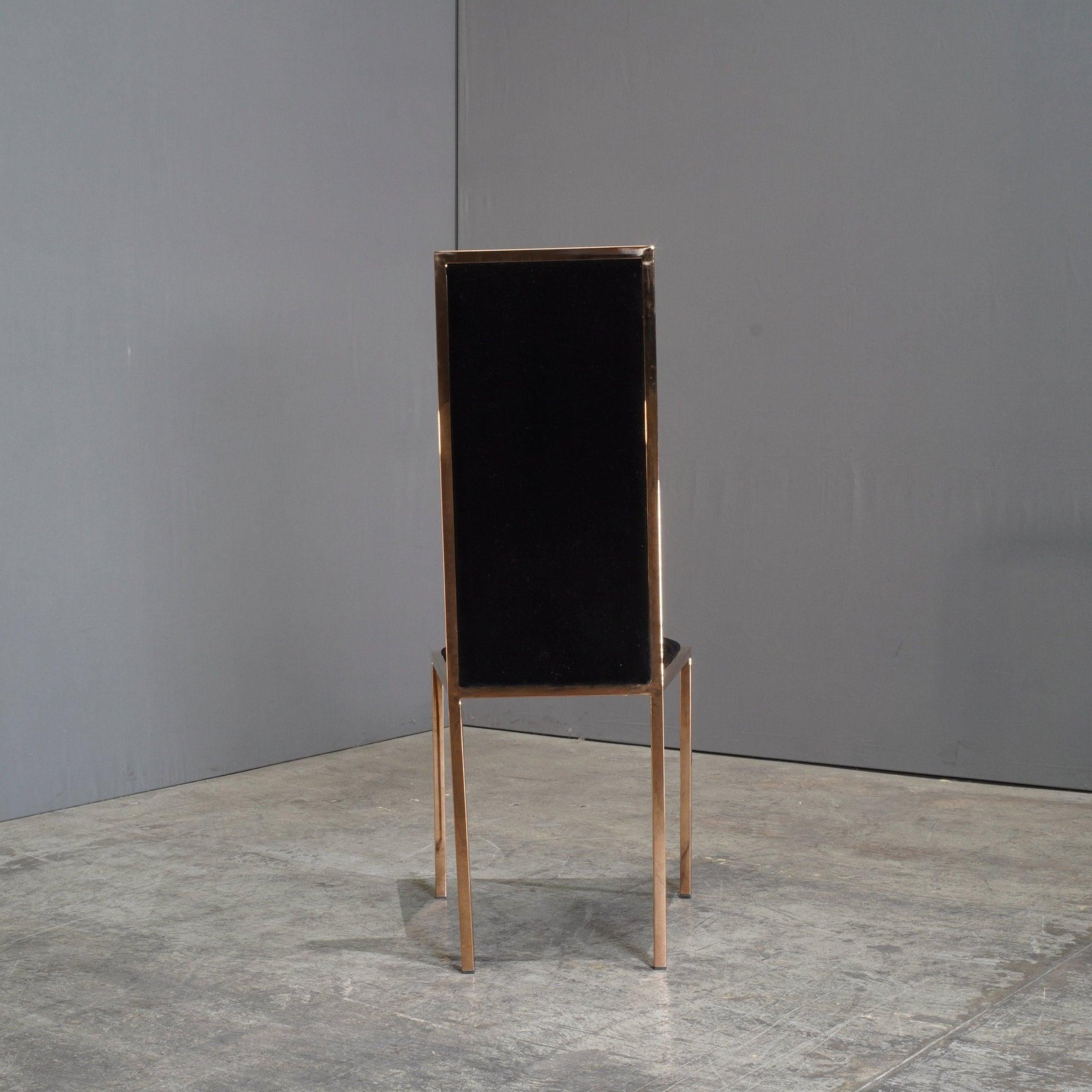 Contemporary Black and Gold Velvet Kesterport Dining Chair For Sale