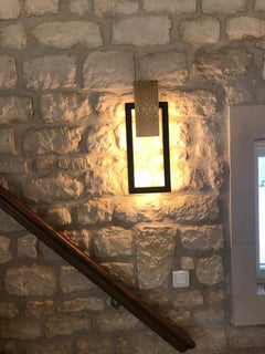 black and gold wall light fixture – handmade engraved brass lighting