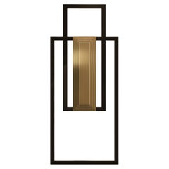 Black and gold wall light fixture – handmade engraved brass lighting