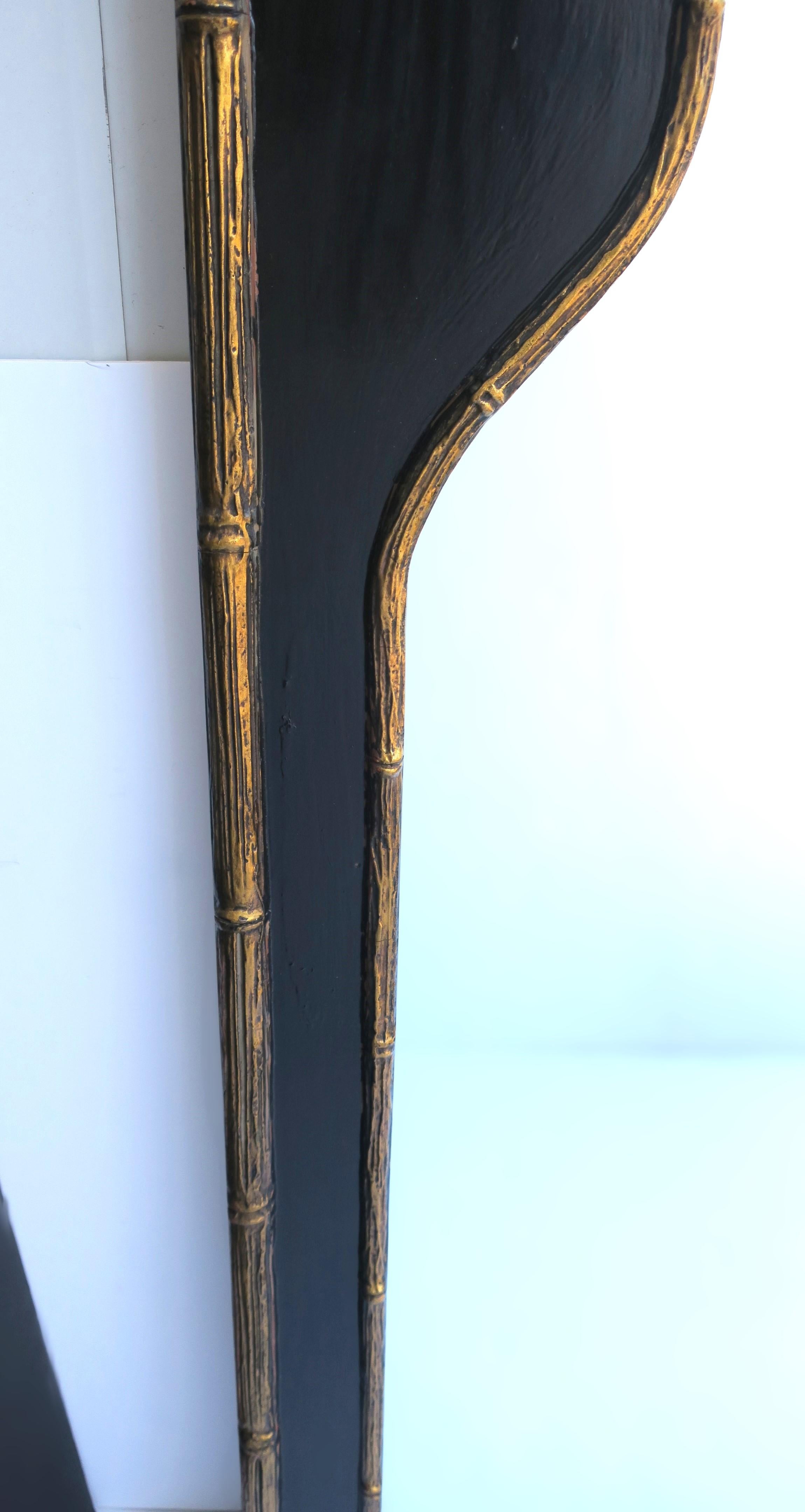 Black and Gold Wall Mirror with Moorish Bamboo Detail 2