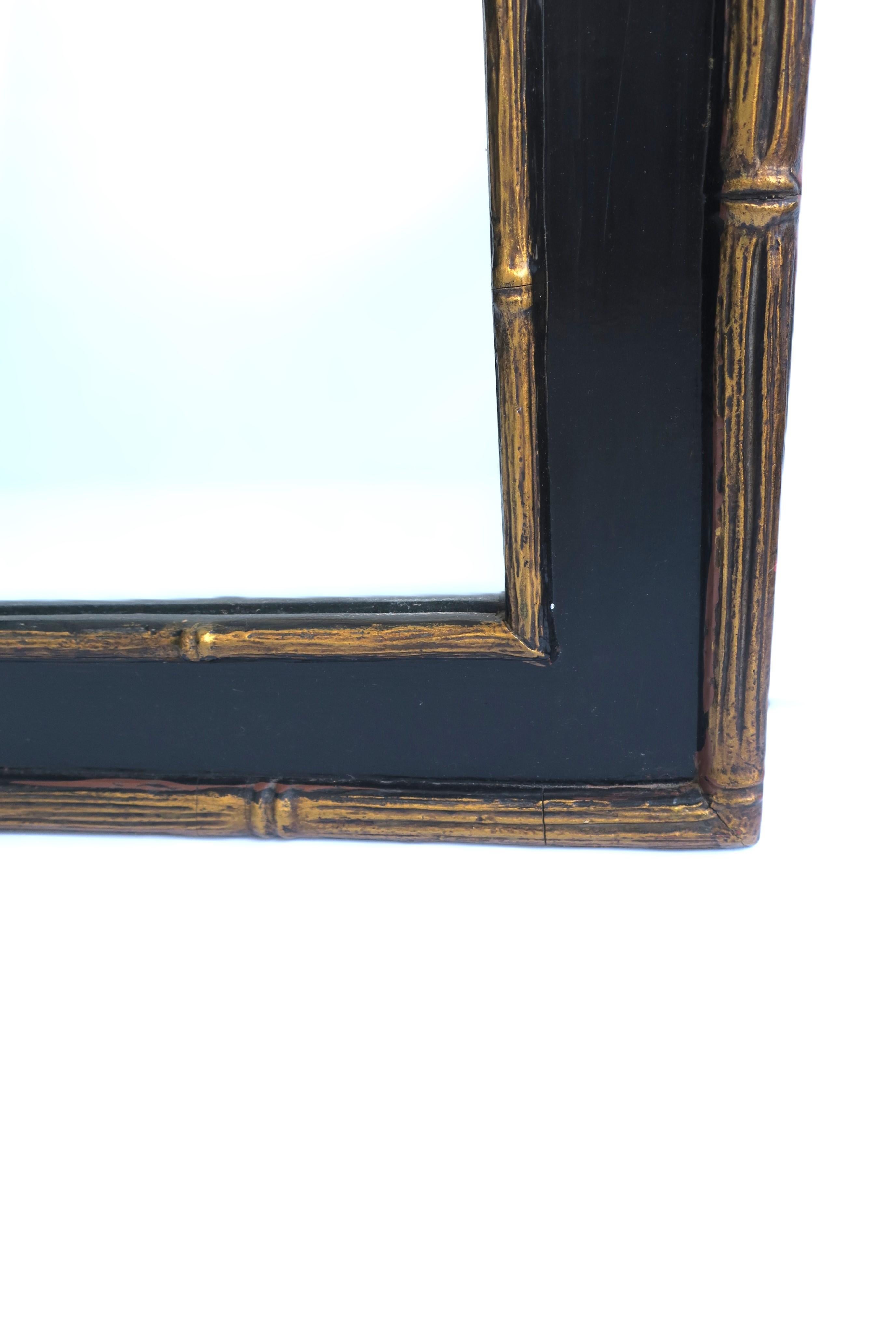 Black and Gold Wall Mirror with Moorish Bamboo Detail 3
