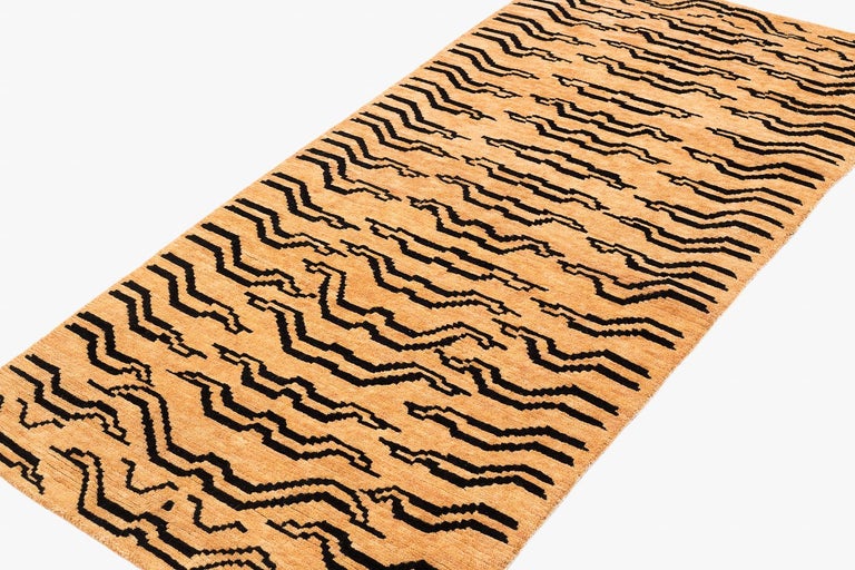 Black and Golden Tan Wool Tibetan Tiger Area Rug at 1stDibs giant