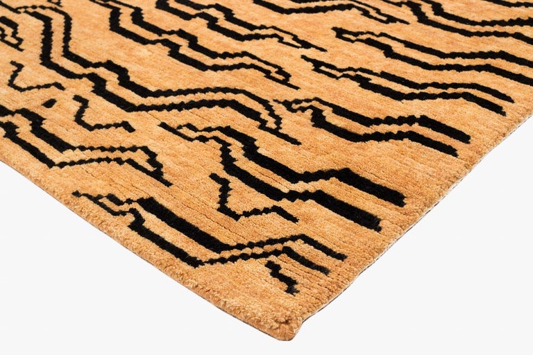 Black and Golden Tan Wool Tibetan Tiger Area Rug at 1stDibs giant