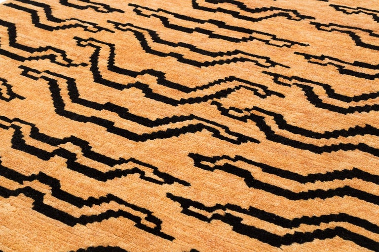 Black and Golden Tan Wool Tibetan Tiger Area Rug at 1stDibs giant