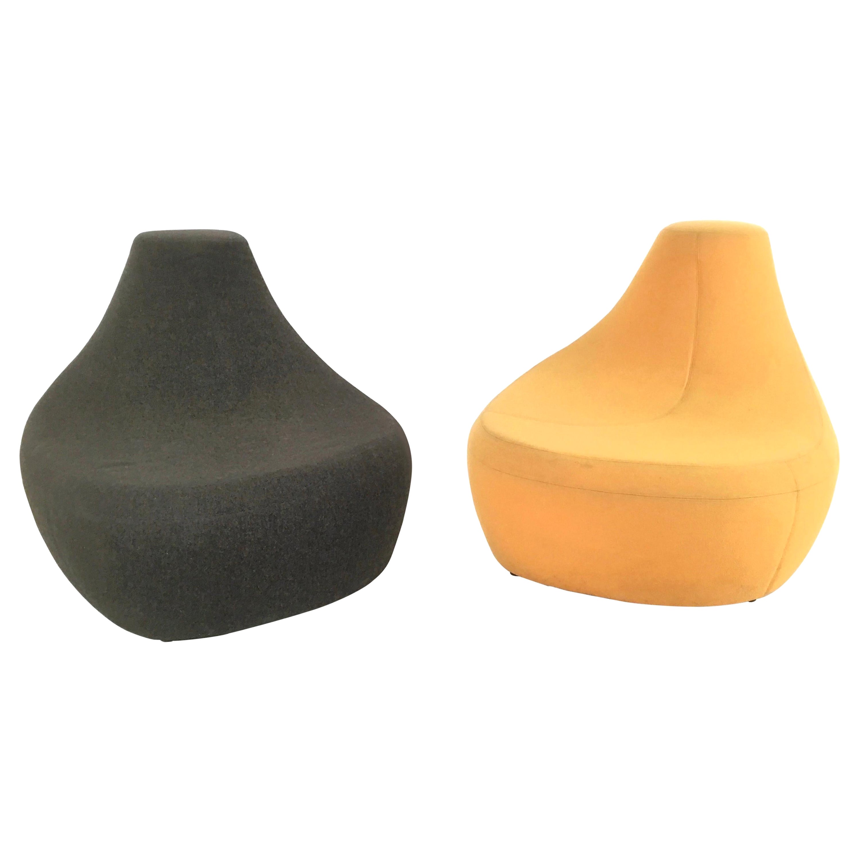 Black and Goldenrod Lounge Chairs "Saruyama" by Toshiyuki Kita for Moroso