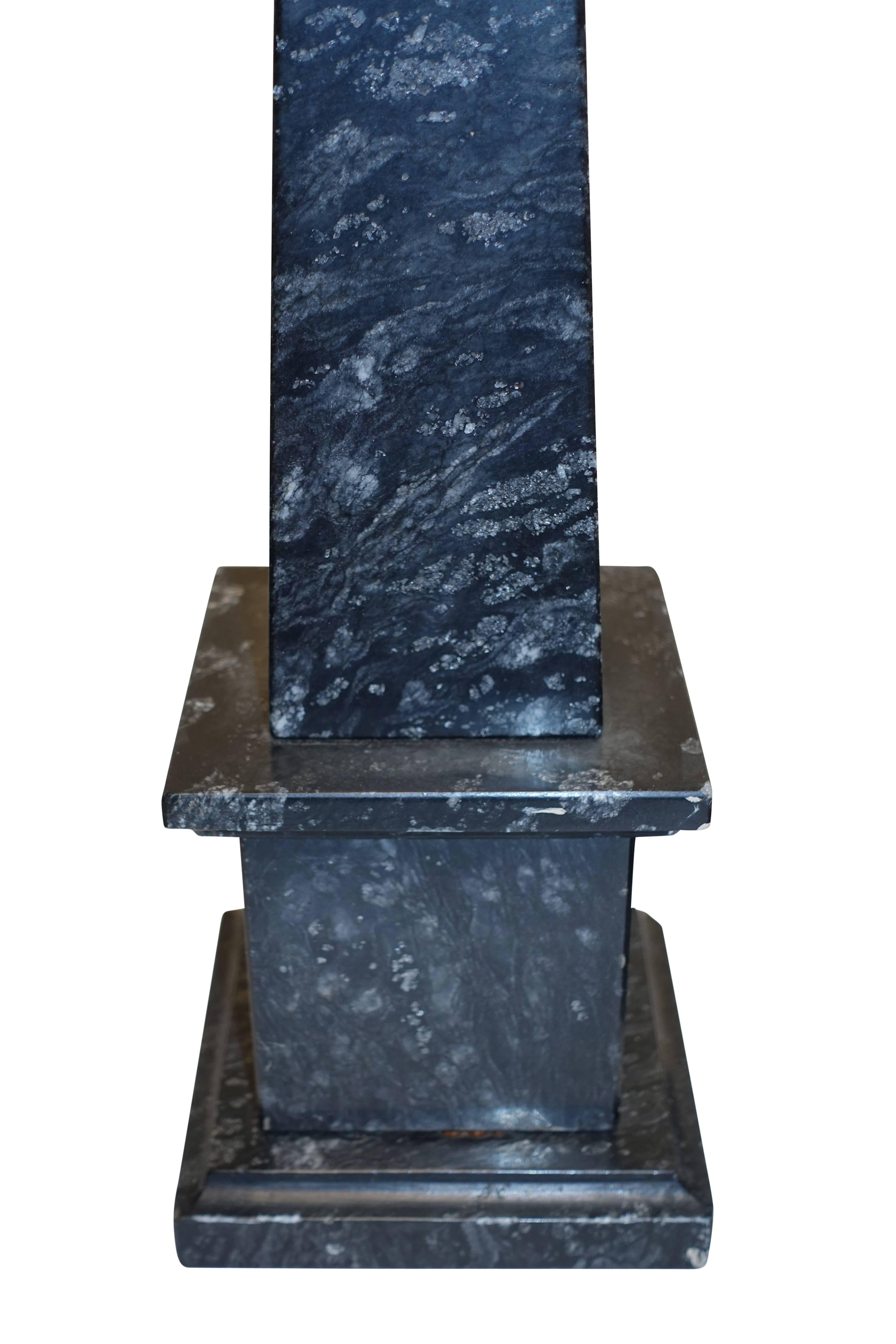 Black and Gray Fossilized Marble Obelisks, Italy, Mid-20th Century 1