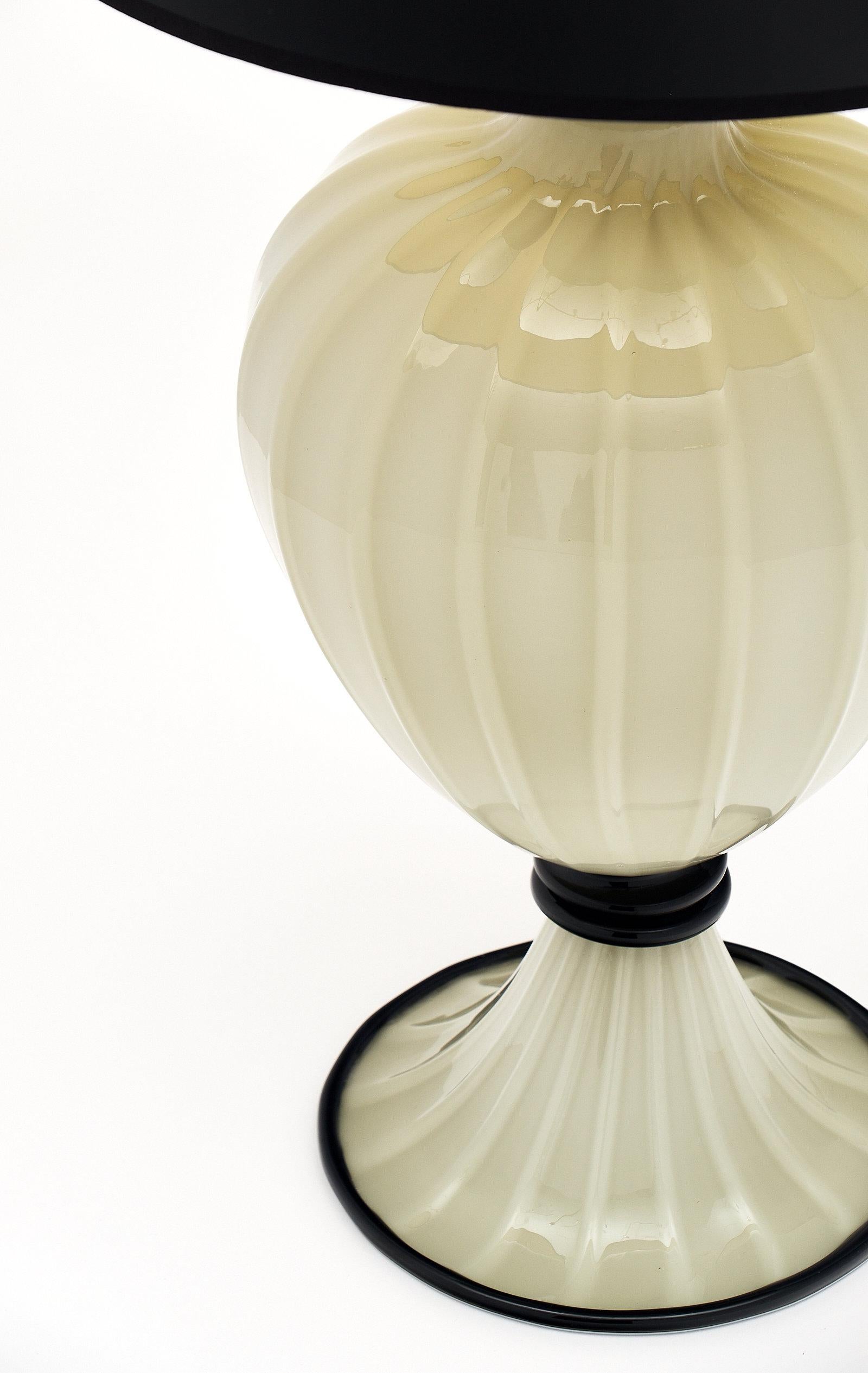 Contemporary Black and Gray Murano Glass Lamps