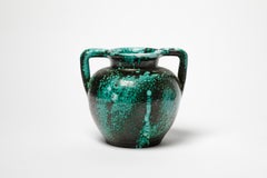 vase en céramique art déco noir et vert par CAB Primavera 1930 designs