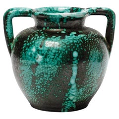 jarrón de cerámica art decó negro y verde de CAB primavera 1930 design
