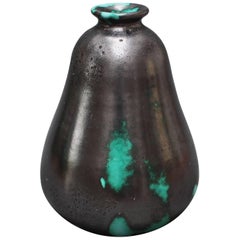 Black and Green Ceramic Vase by Primavera, circa 1930s