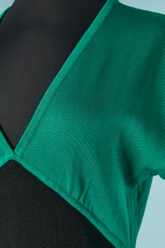 Black and green cocktail dress in rayon GUY LAROCHE