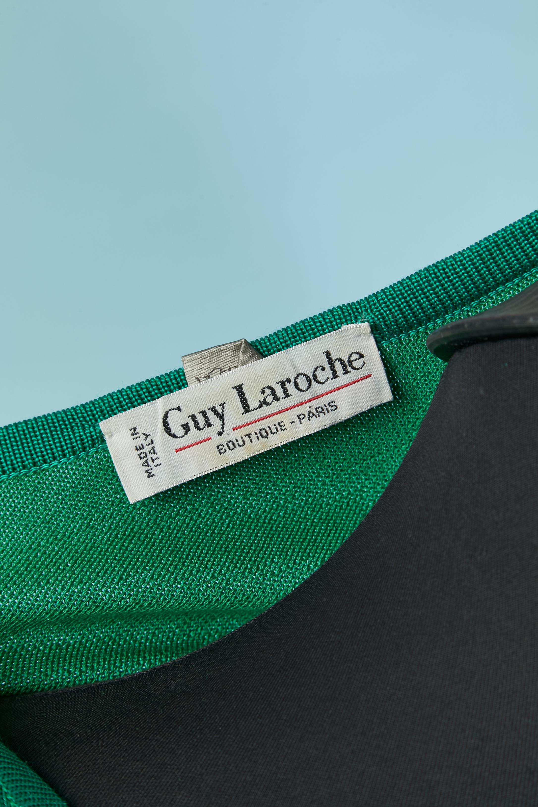 Robe de cocktail en rayonne, noire et verte Guy Laroche Pour femmes en vente