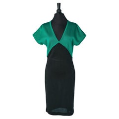 Black and green cocktail dress in rayon GUY LAROCHE