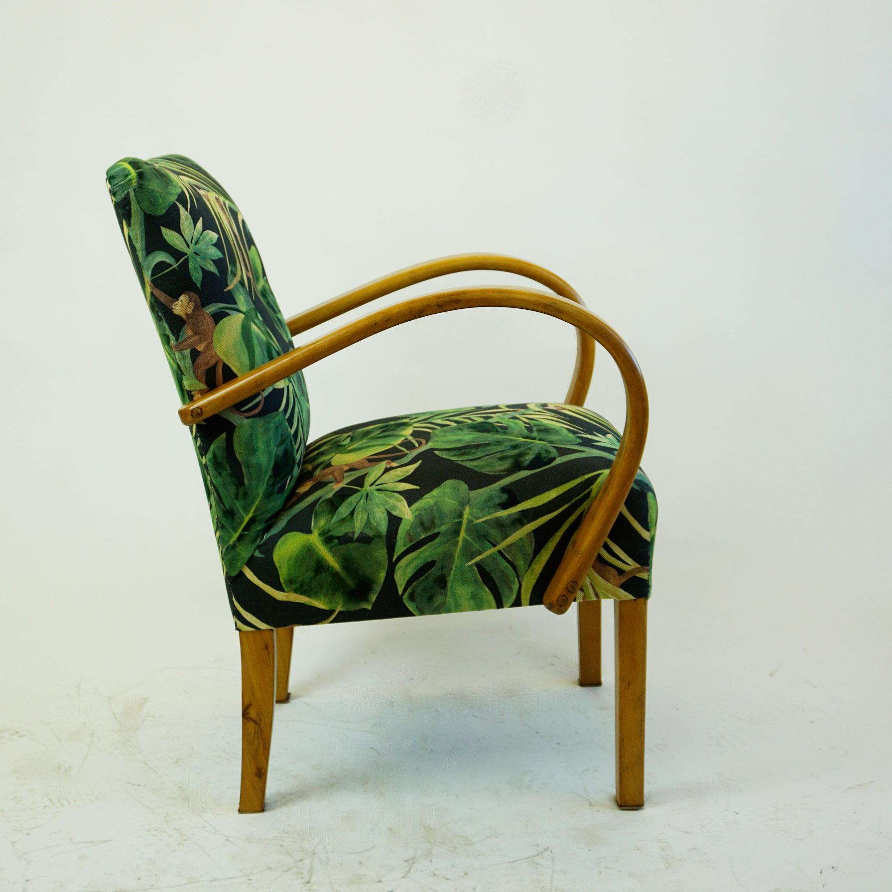 green floral armchair