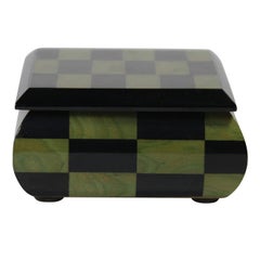 Black and Green Inlaid Wooden Box