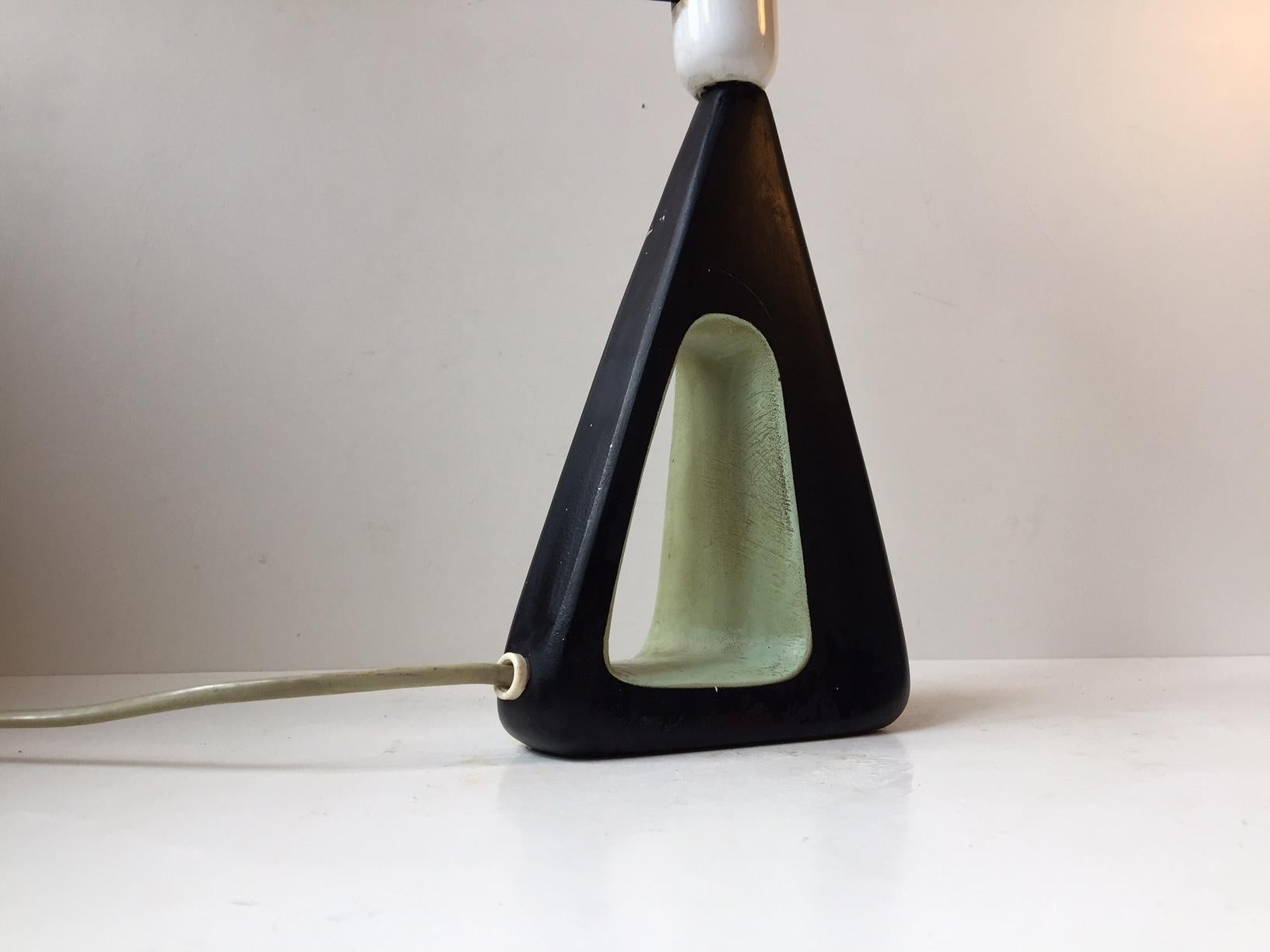 Powder-Coated Black and Green Modernist Table Lamp from Brown Evans & Co., 1950s
