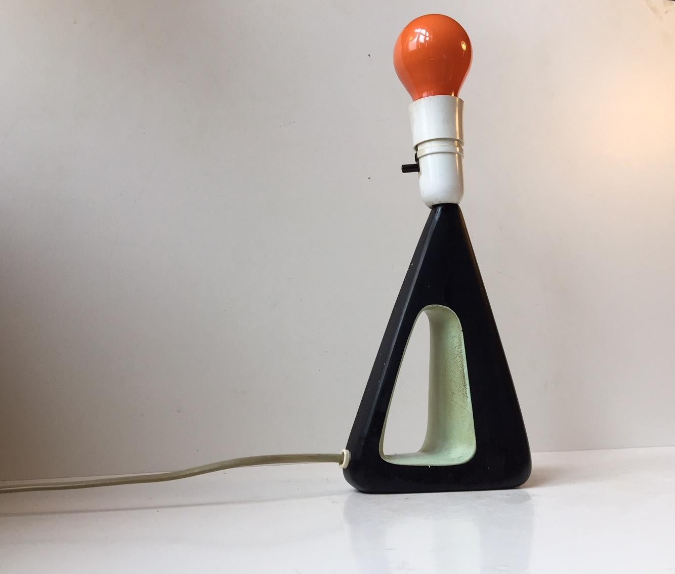 Black and Green Modernist Table Lamp from Brown Evans & Co., 1950s In Good Condition In Esbjerg, DK