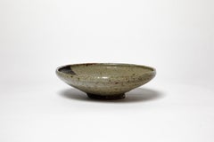 Black and grey 20th century design ceramic plate or bowl vide-poche La Borne