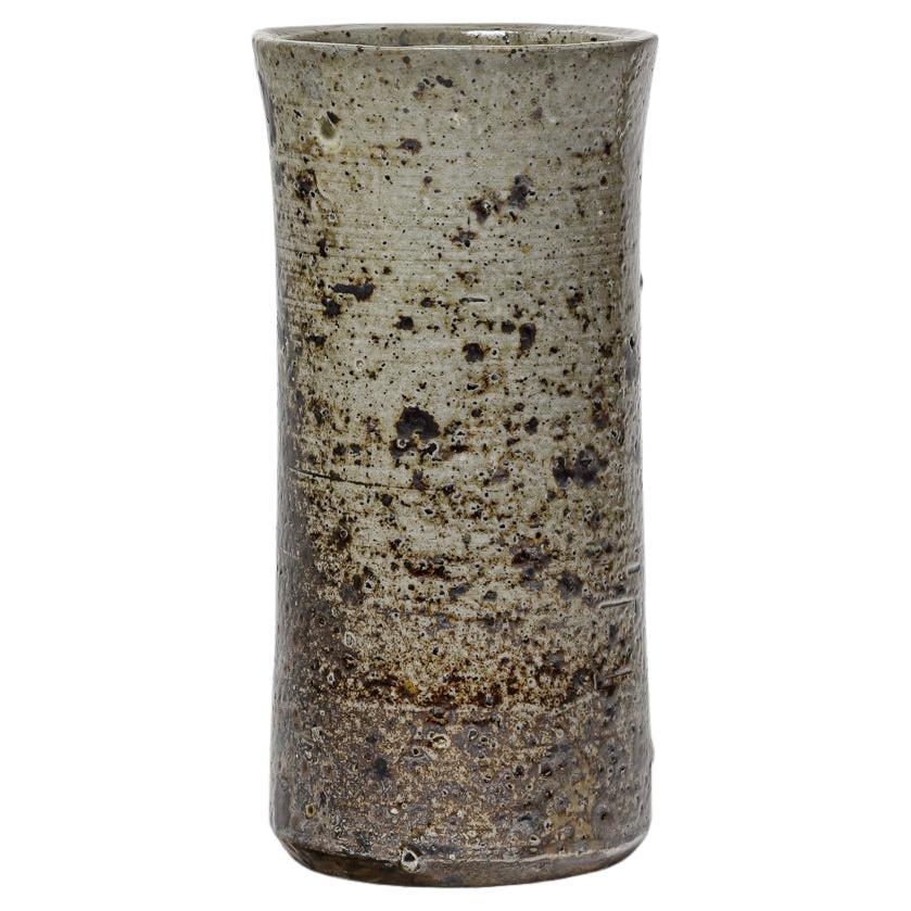 Vase en céramique en grès noir et gris du 20e siècle par Michel Levêque La Borne
