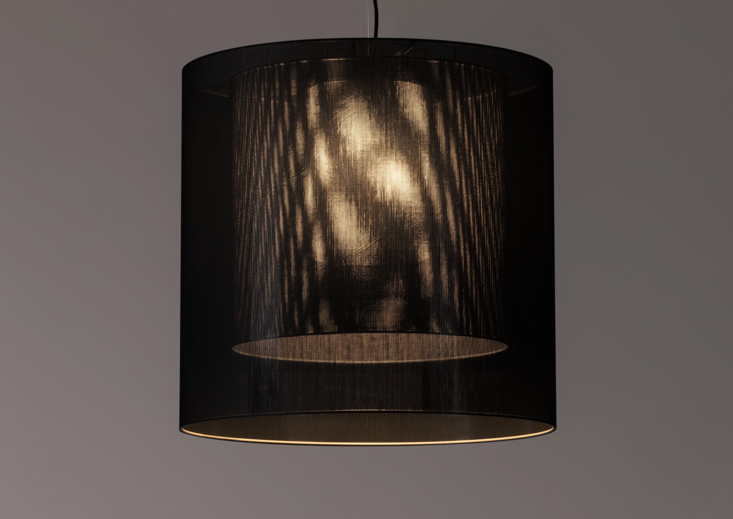 Modern Black and Grey Moaré LM Pendant Lamp by Antoni Arola For Sale