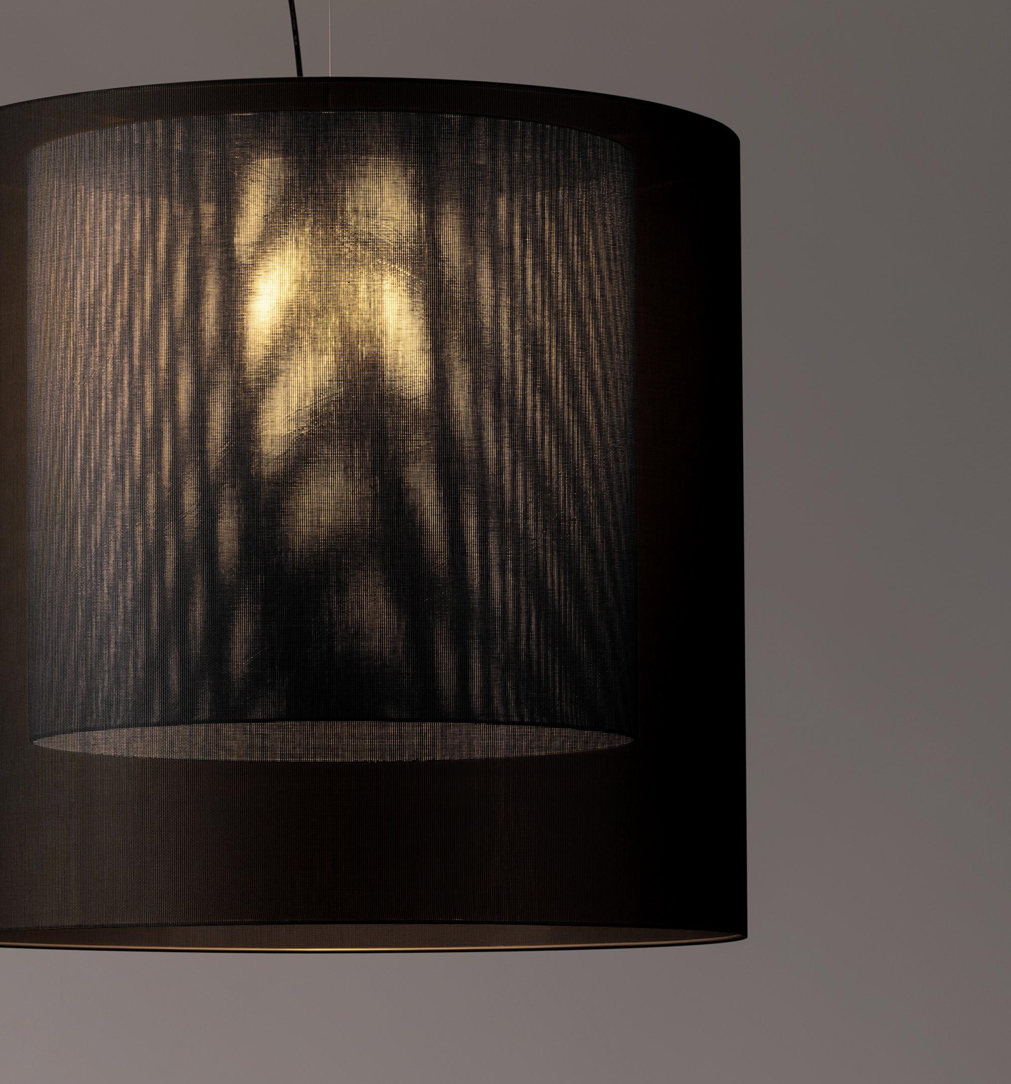 Modern Black and Grey Moaré XL Pendant Lamp by Antoni Arola For Sale