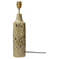 black and grey stoneware ceramic table lamp in La Borne circa 1970 35 cm