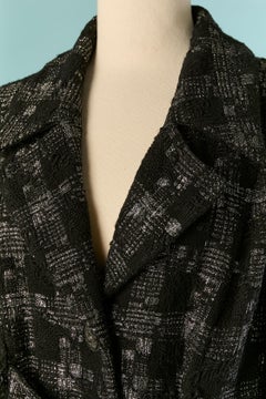 Black and grey Tweed jacket with halt-belt on the front CHANEL