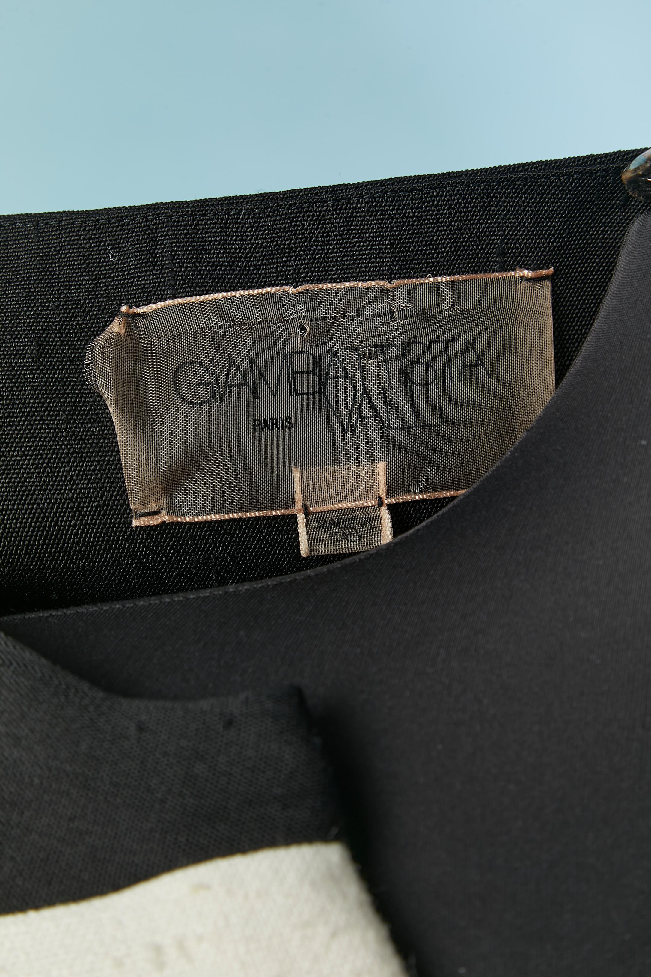 Vestido de cóctel negro y marfil con borde inferior de cuentas Giambattista VALLI en venta 2