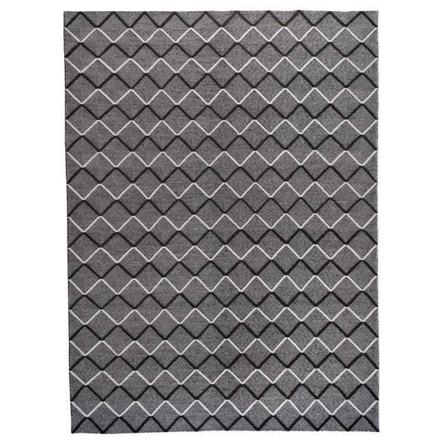 Black and White Diamonds Wool Area Rug For Sale at 1stDibs | black and ...