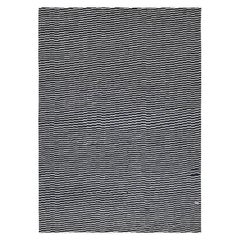 Tappeto in lana a righe nero e avorio 8'9''x12'2''
