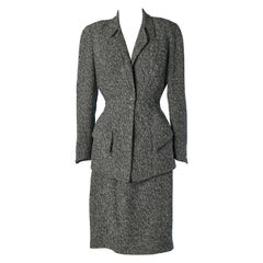 Black and ivory tweed skirt-suit Thierry Mugler Circa 1990's