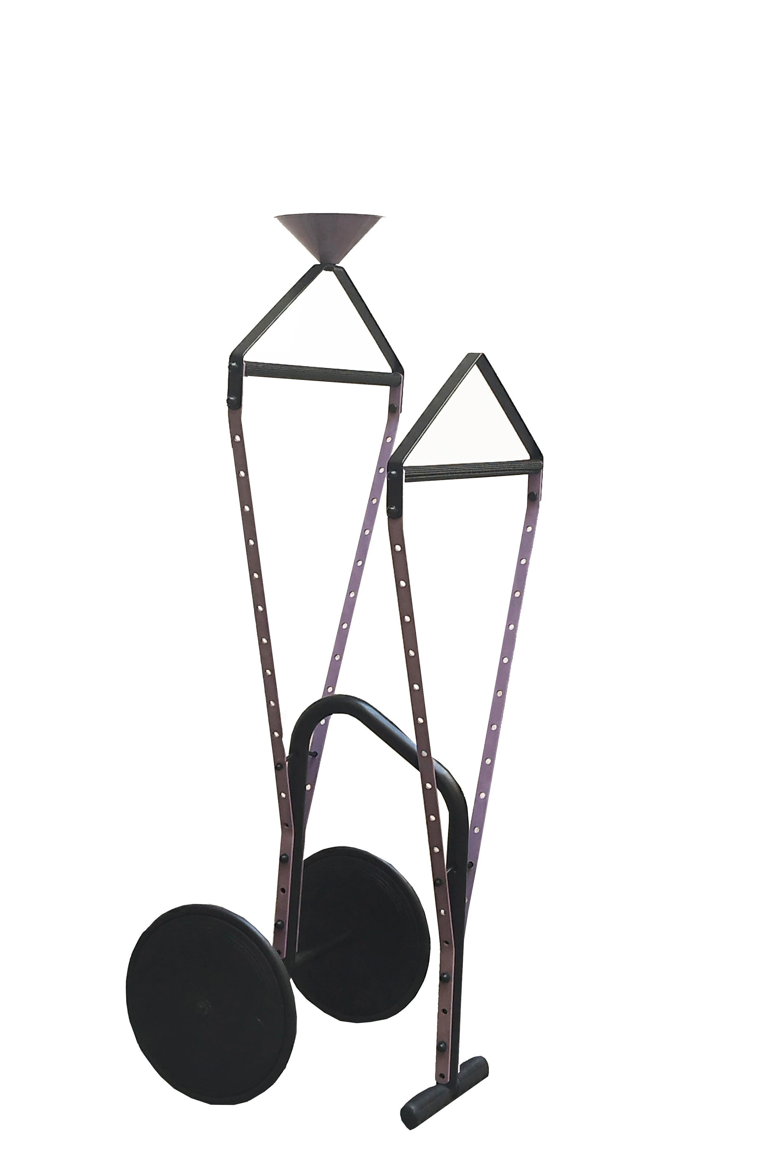 Post-Modern Black and Lilac Metal Valet, Italy 1980s For Sale