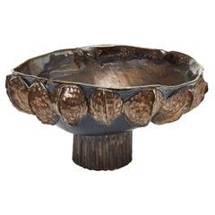 Spora Pedestal Bowl in Glazed Ceramic by Trish DeMasi