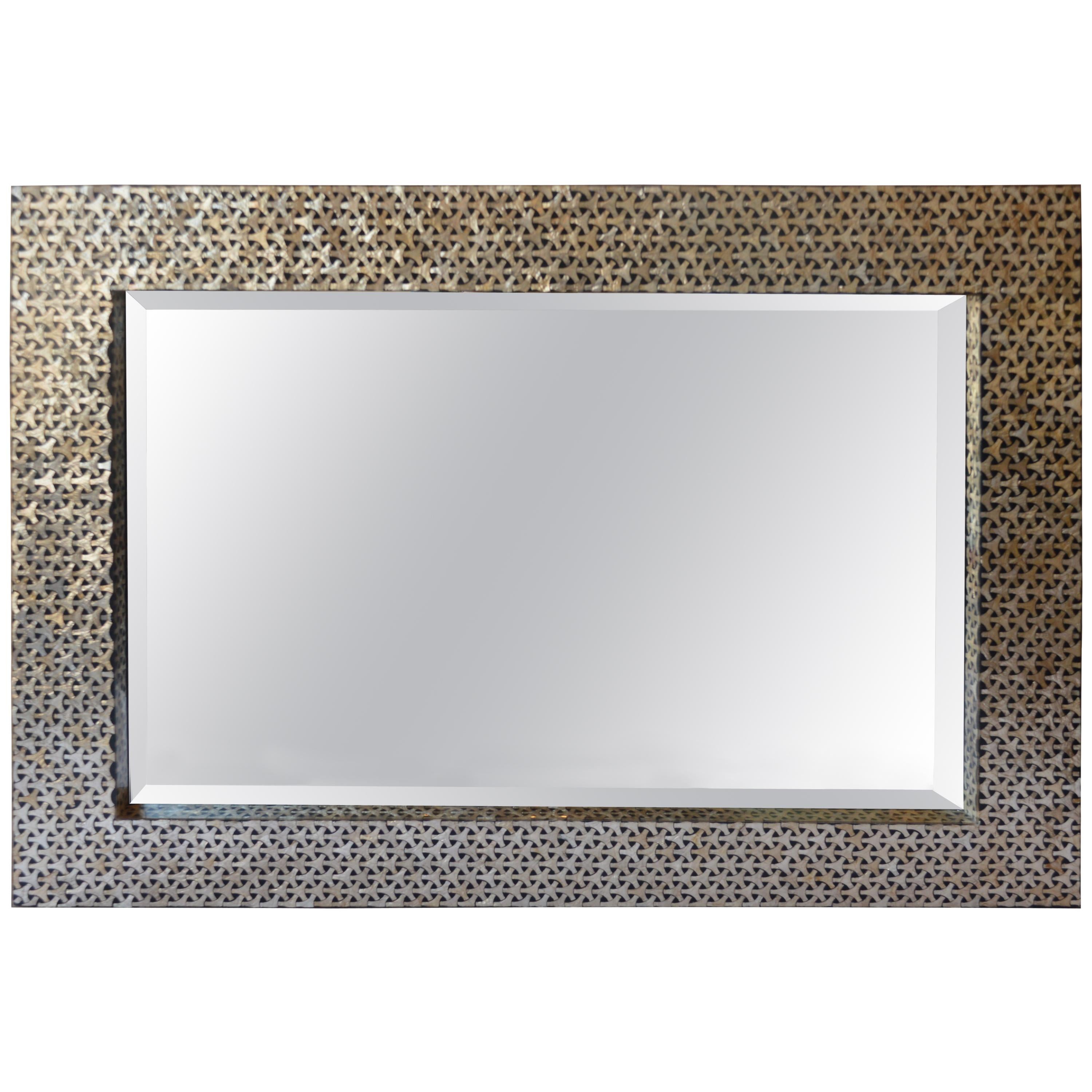 Black and Mother of Pearl Framed Mirror
