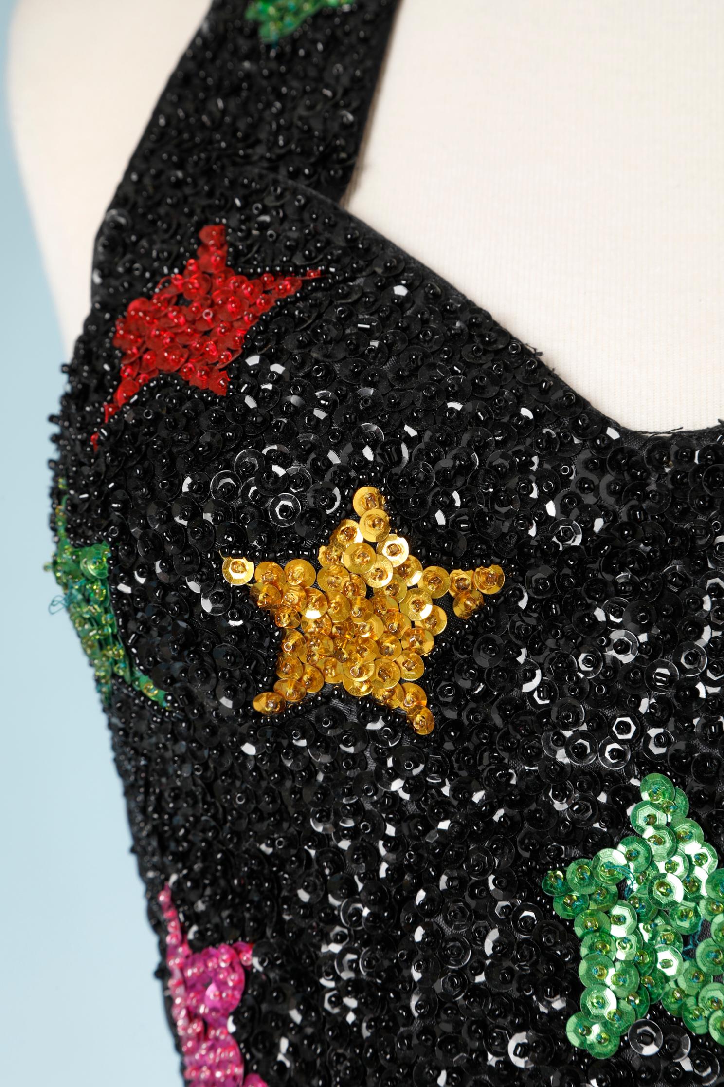 Black and multicolor stars backless bustier COEXIS  In Excellent Condition In Saint-Ouen-Sur-Seine, FR